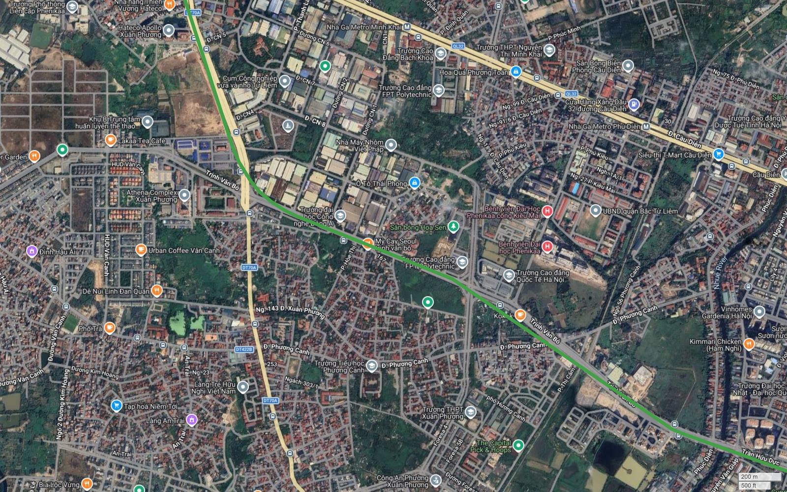Metro số 4 Hà Nội đi qua địa bàn Xuân Phương Phương Canh Nam Từ Liêm dọc trục Trịnh Văn Bô