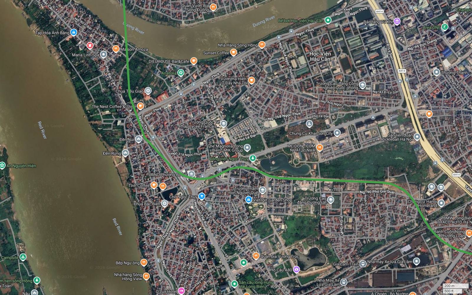 Tuyến metro số 4 Hà Nội đi qua Ngọc Thụy Bắc Biên Gia Thượng trên dải đất giữa sông Hồng và sông Đuống