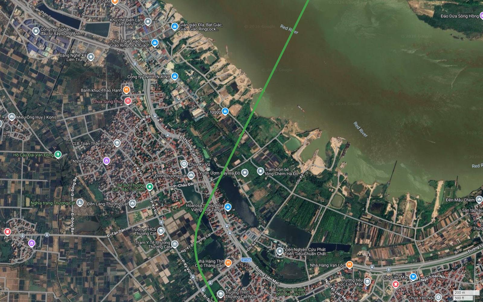Metro số 4 Hà Nội đi qua phường Thượng Cát và Liên Mạc thuộc Bắc Từ Liêm sau khi lên bờ nam sông Hồng